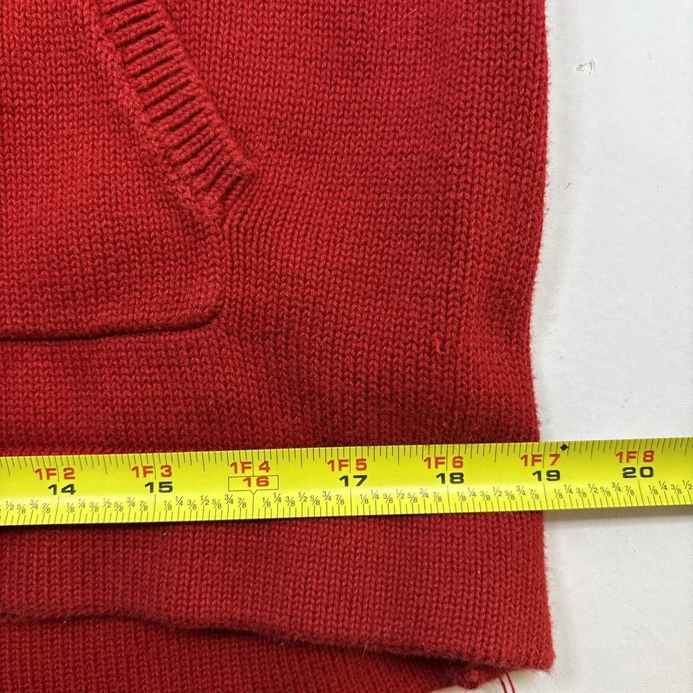 Vtg Lauren Ralph Lauren Active Red 1/4 Zip Knit Pullover‎ Sweater Women's Sz XL